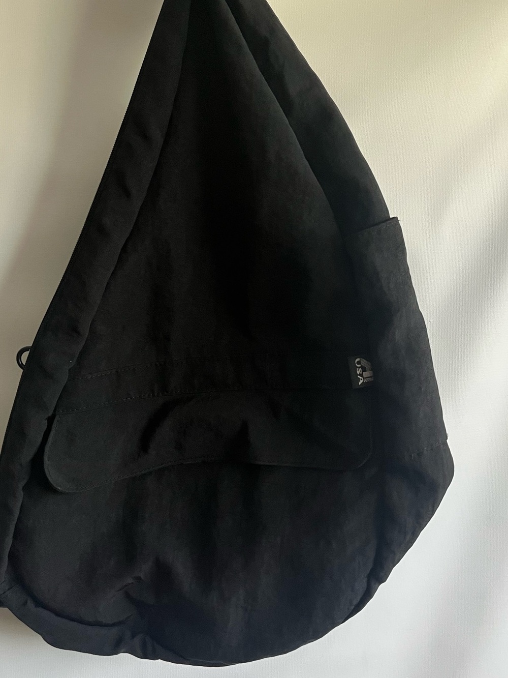 Unisex Black Nylon Crossbody sling Bag
